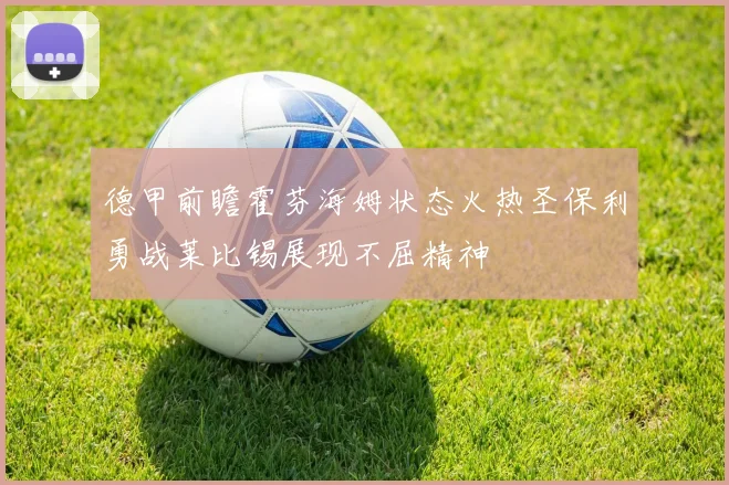 德甲前瞻霍芬海姆状态火热圣保利勇战莱比锡展现不屈精神